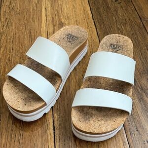 Reef White Slide Sandals